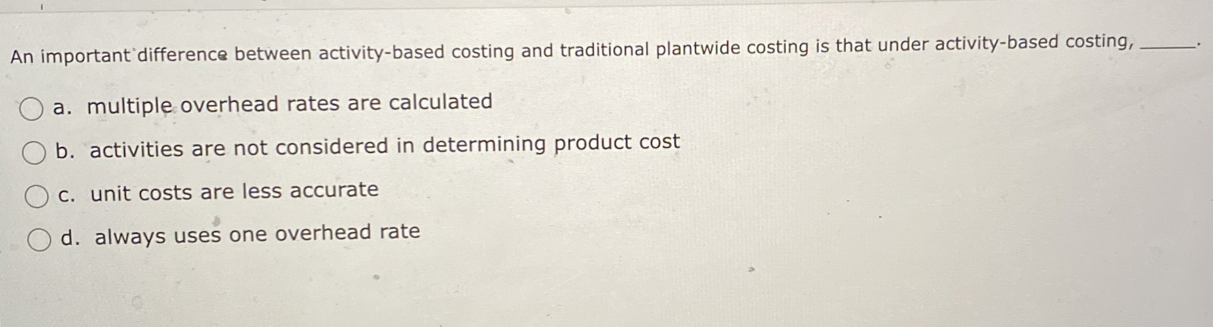 An important difference between activity - based