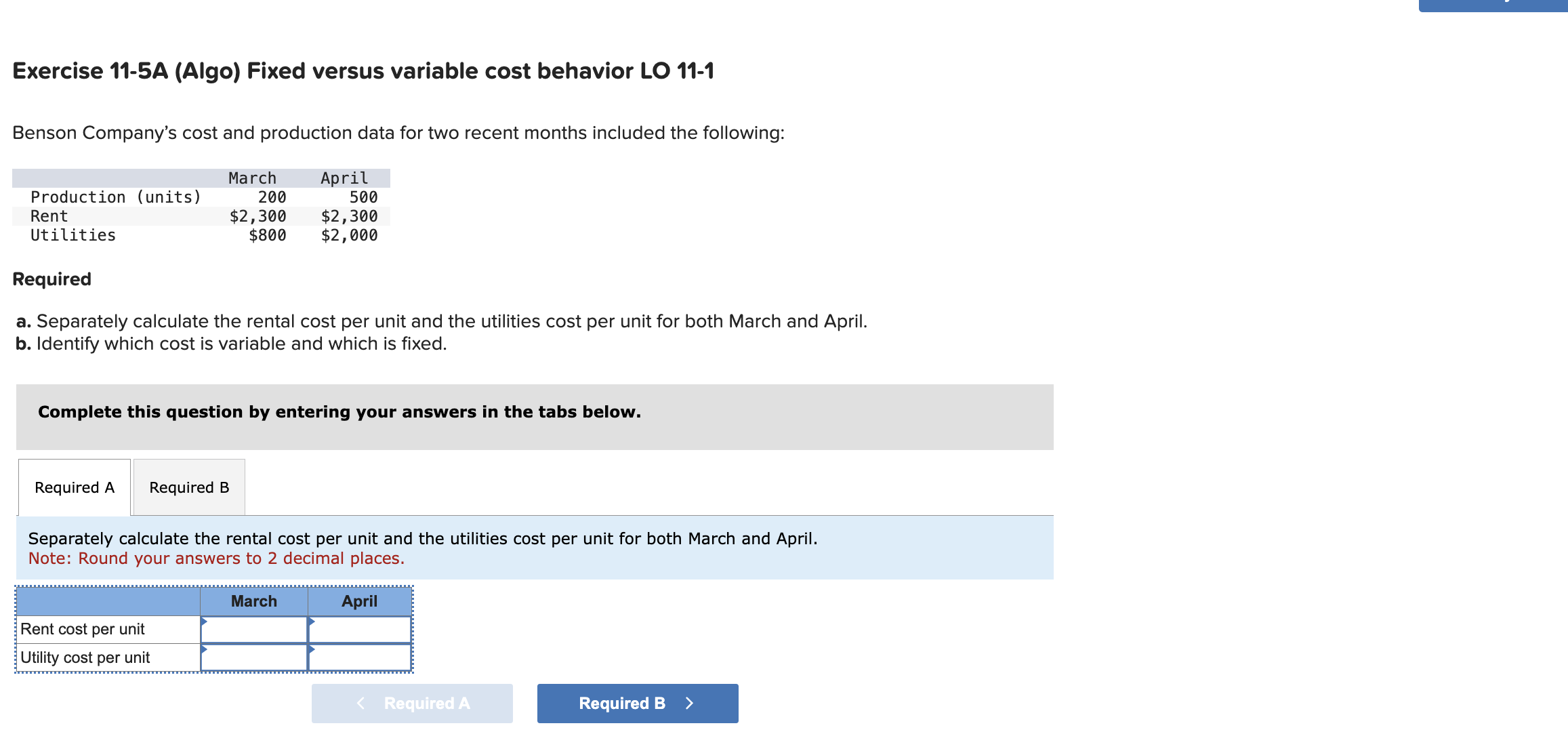 Exercise 1 1 - 5 A ( Algo ) Fixed versus variable