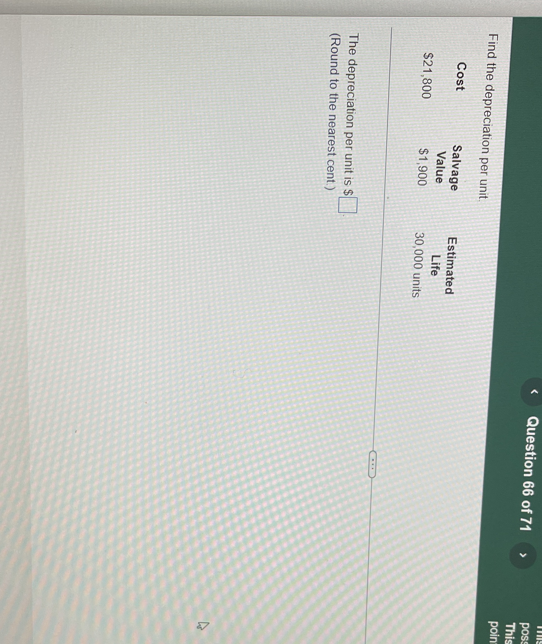 < Question 66 of 71  style=