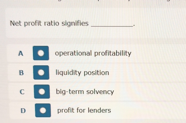 Net profit ratio signifies A operational