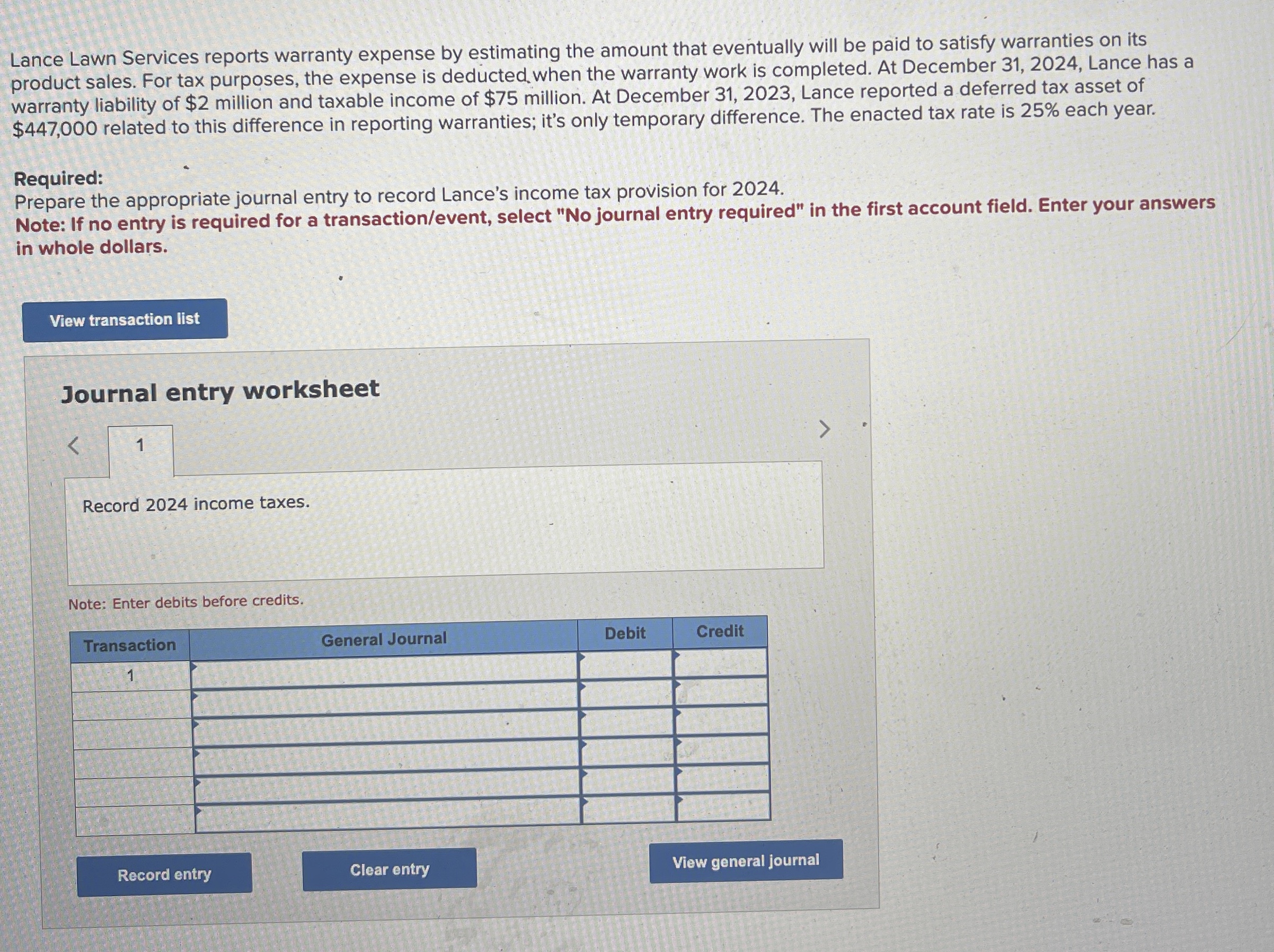 Lance Lawn Services reports warranty expense by