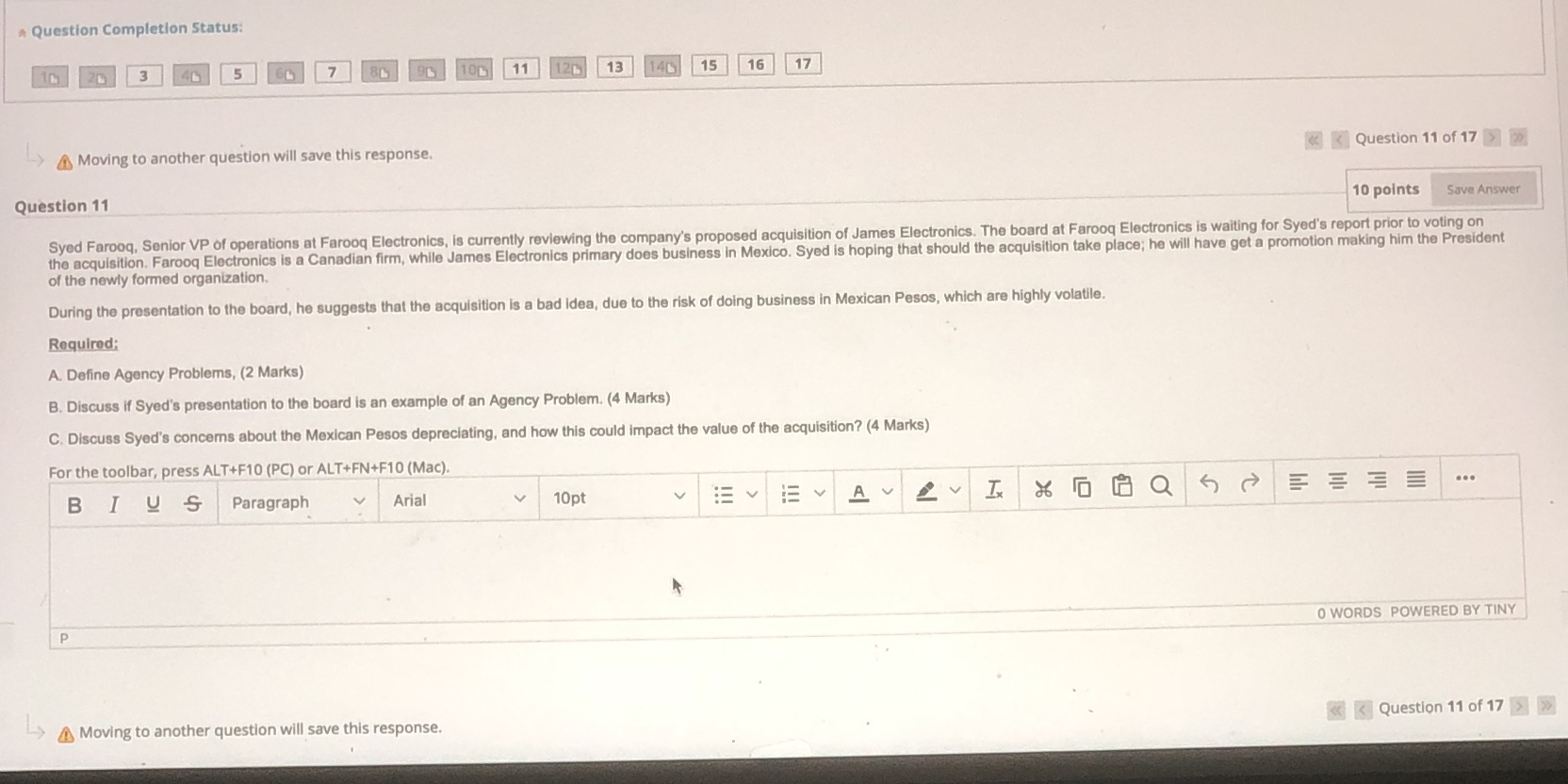 Question Completion Status: 3 5 10 11 121 13 140