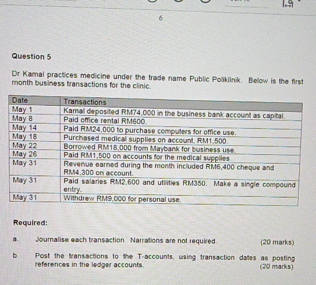 Need help with the answer by 11pm 6 Question 5 Dr
