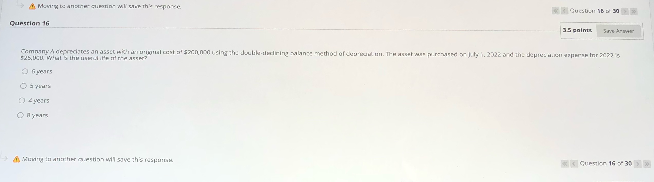 > Moving to another question will save this