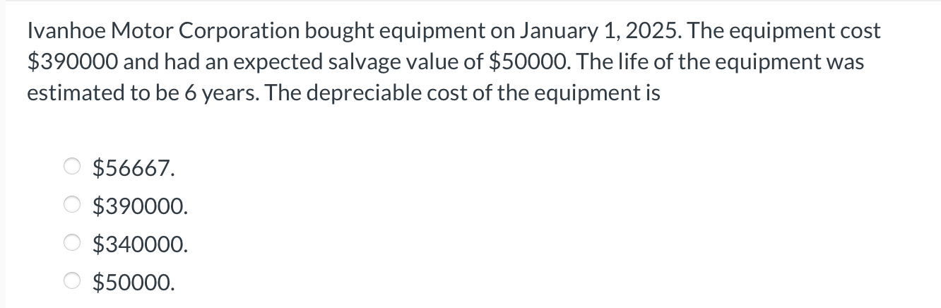 Ivanhoe Motor Corporation bought equipment o n