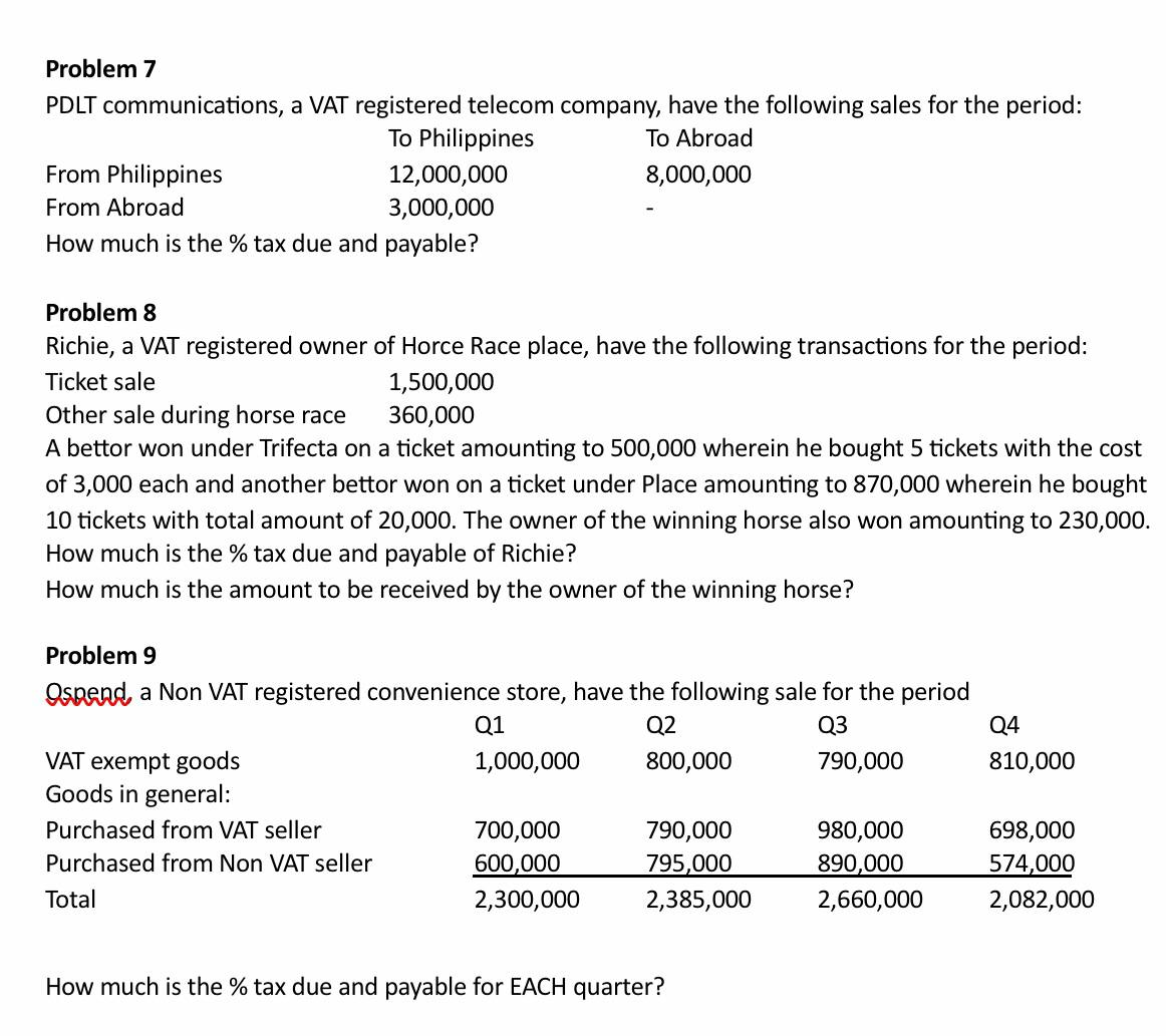 PLEASE ANSWER ALL THE FOLLOWING PROBLEM 1 TO