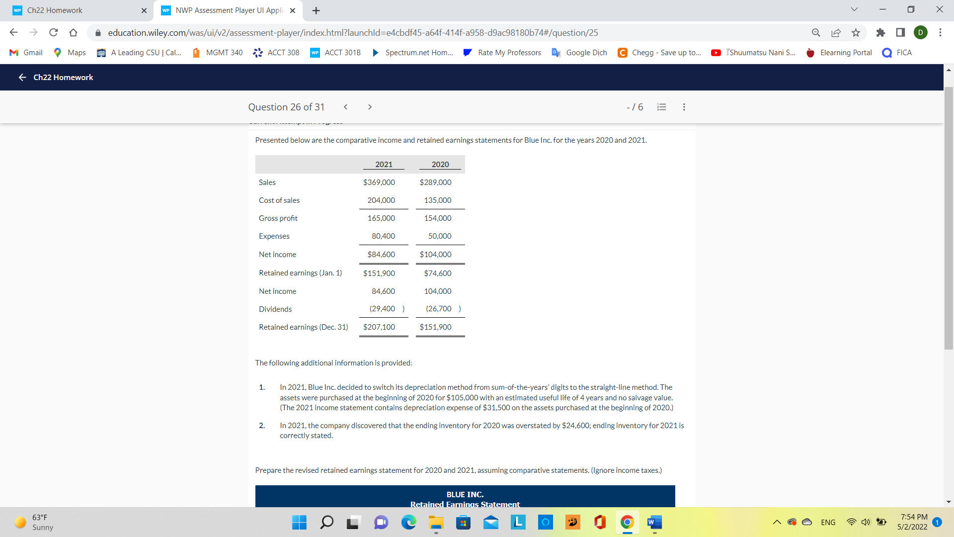 WP Ch22 Homework X WP NWP Assessment Player UI