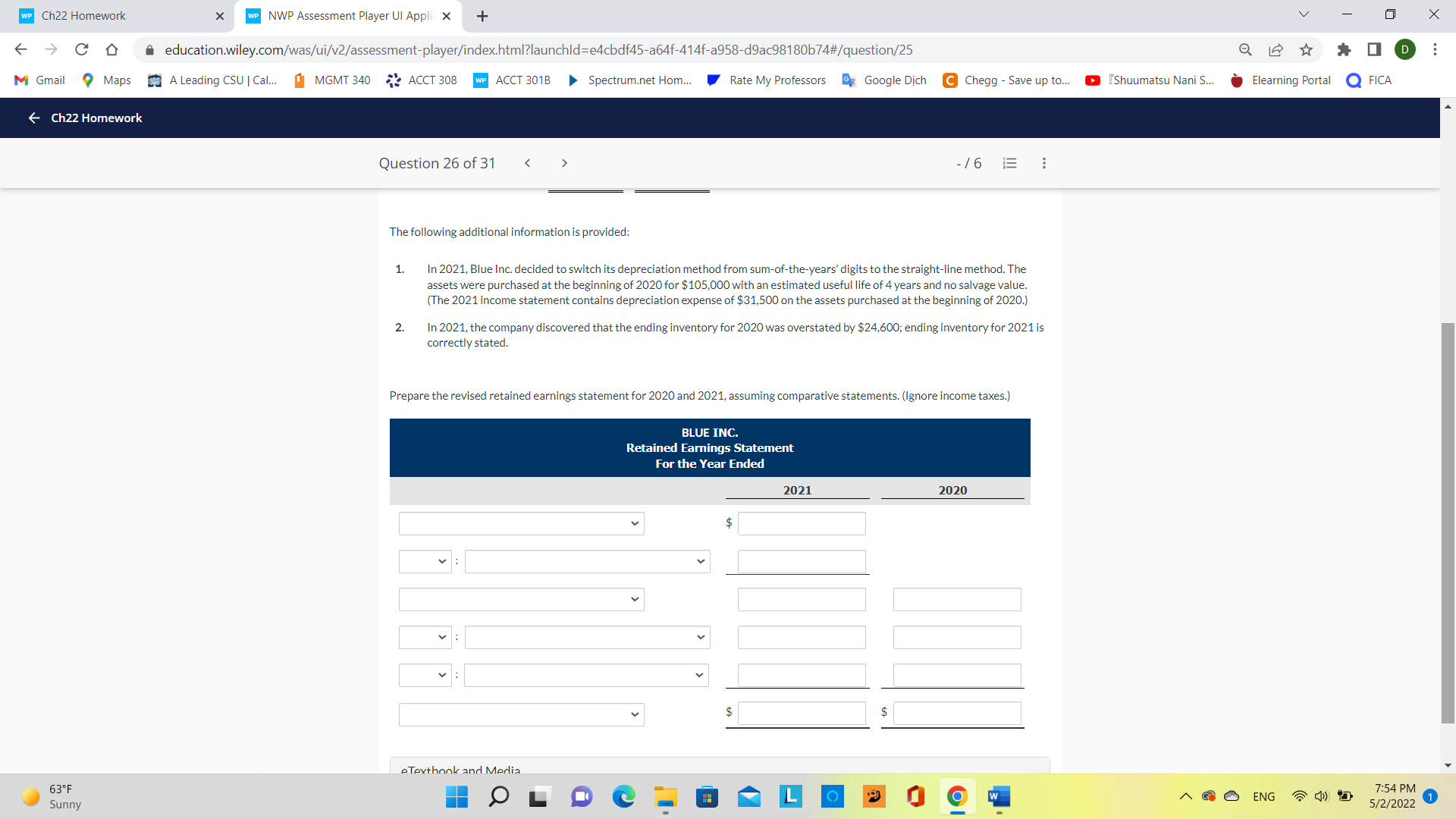WP Ch22 Homework X WP NWP Assessment Player UI