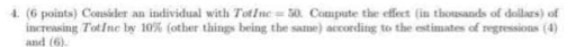 1. (6 points) Consider an individual with Tof c
