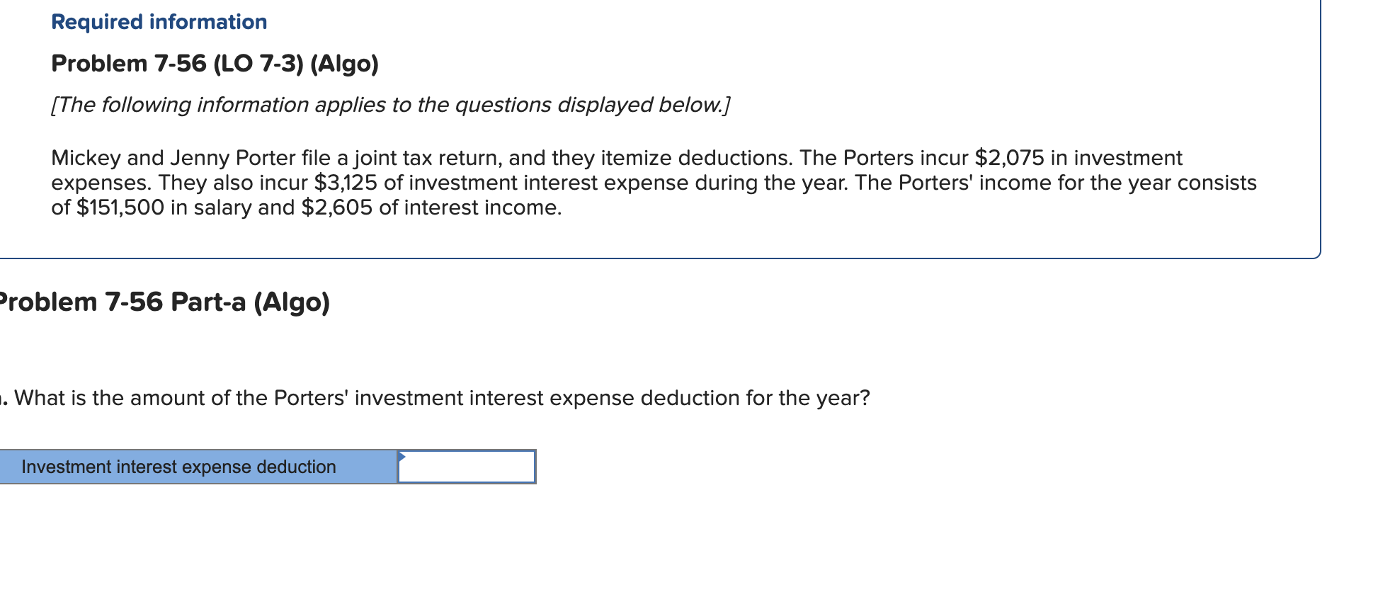 Required information Problem 7 - 5 6 ( LO 7 - 3 )