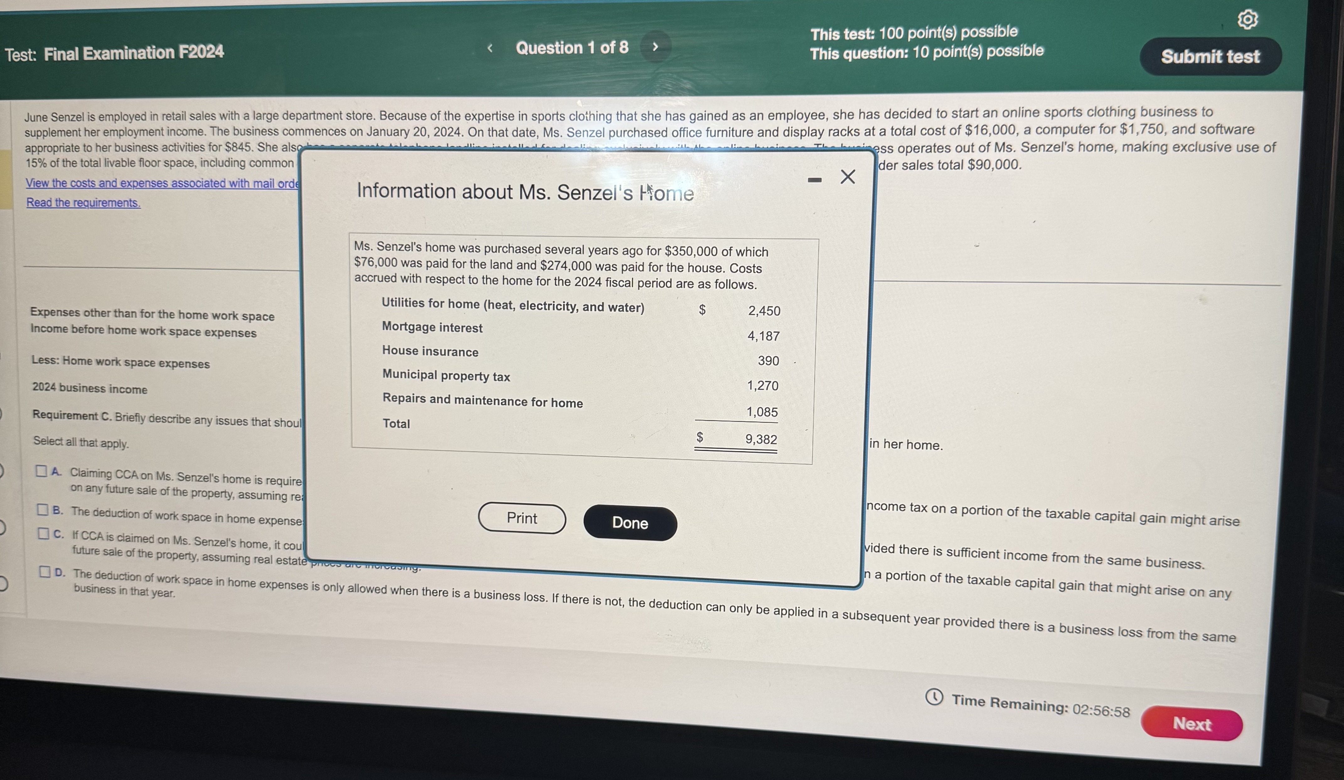 This test: 100 point(s) possible Test: Final