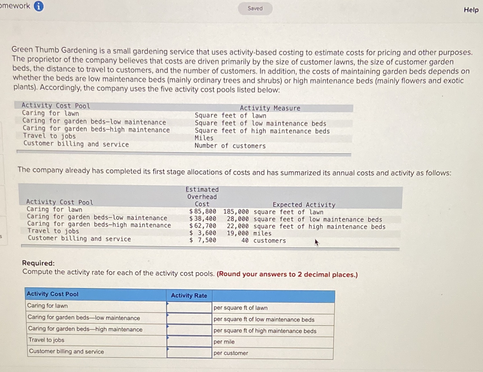 Please explain your answer Step by step mework i