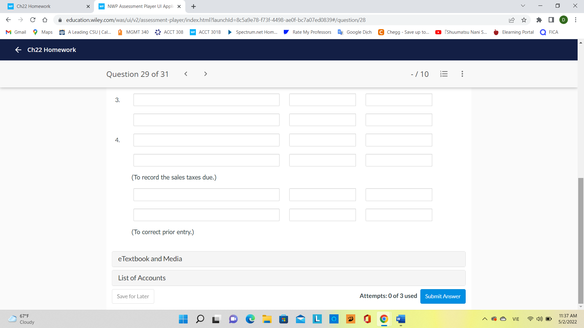 WP Ch22 Homework X WP NWP Assessment Player UI
