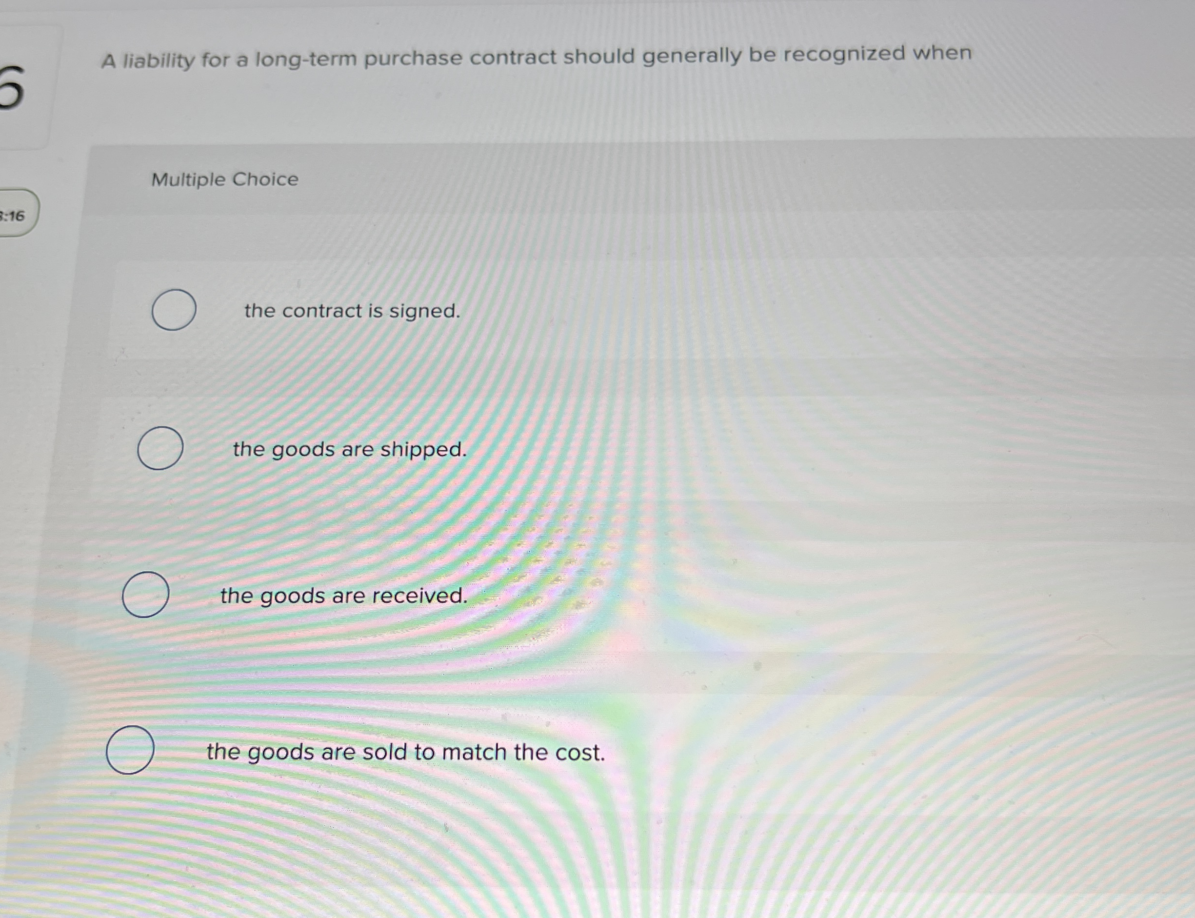 A liability for a long - term purchase contract