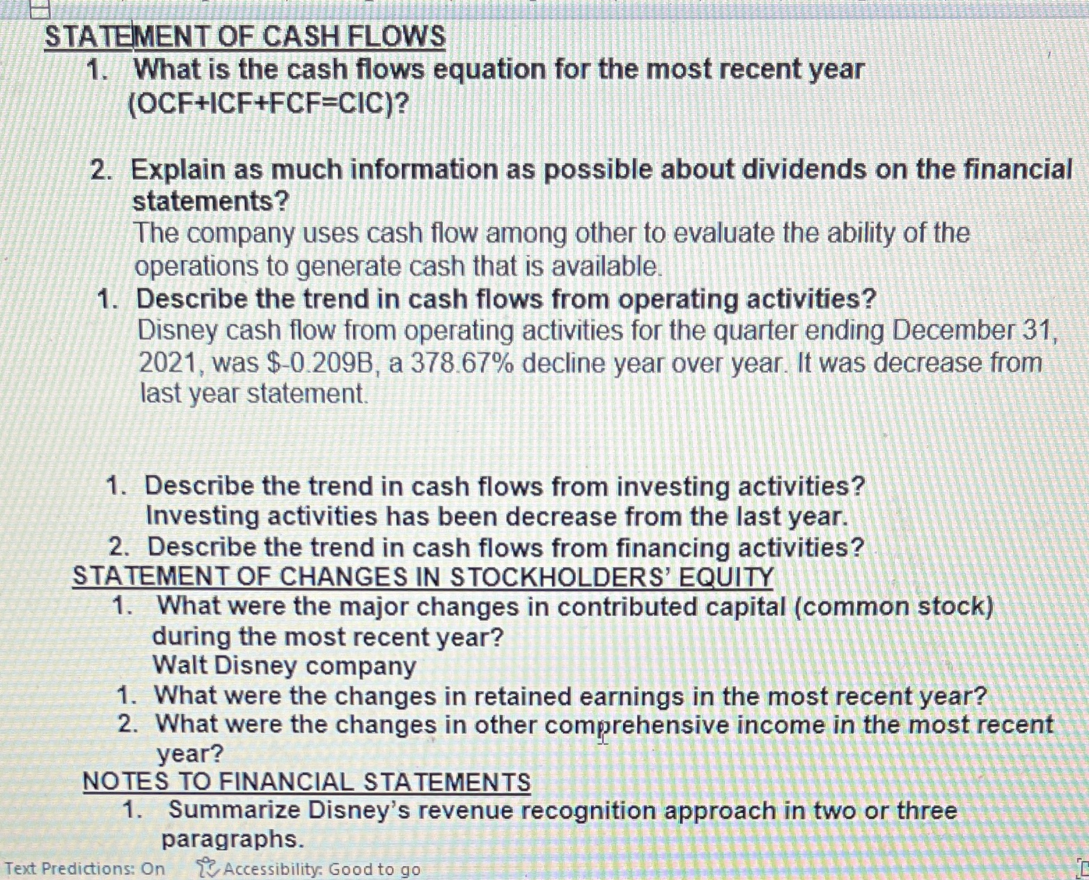 I need this question answer for The Walt Disney