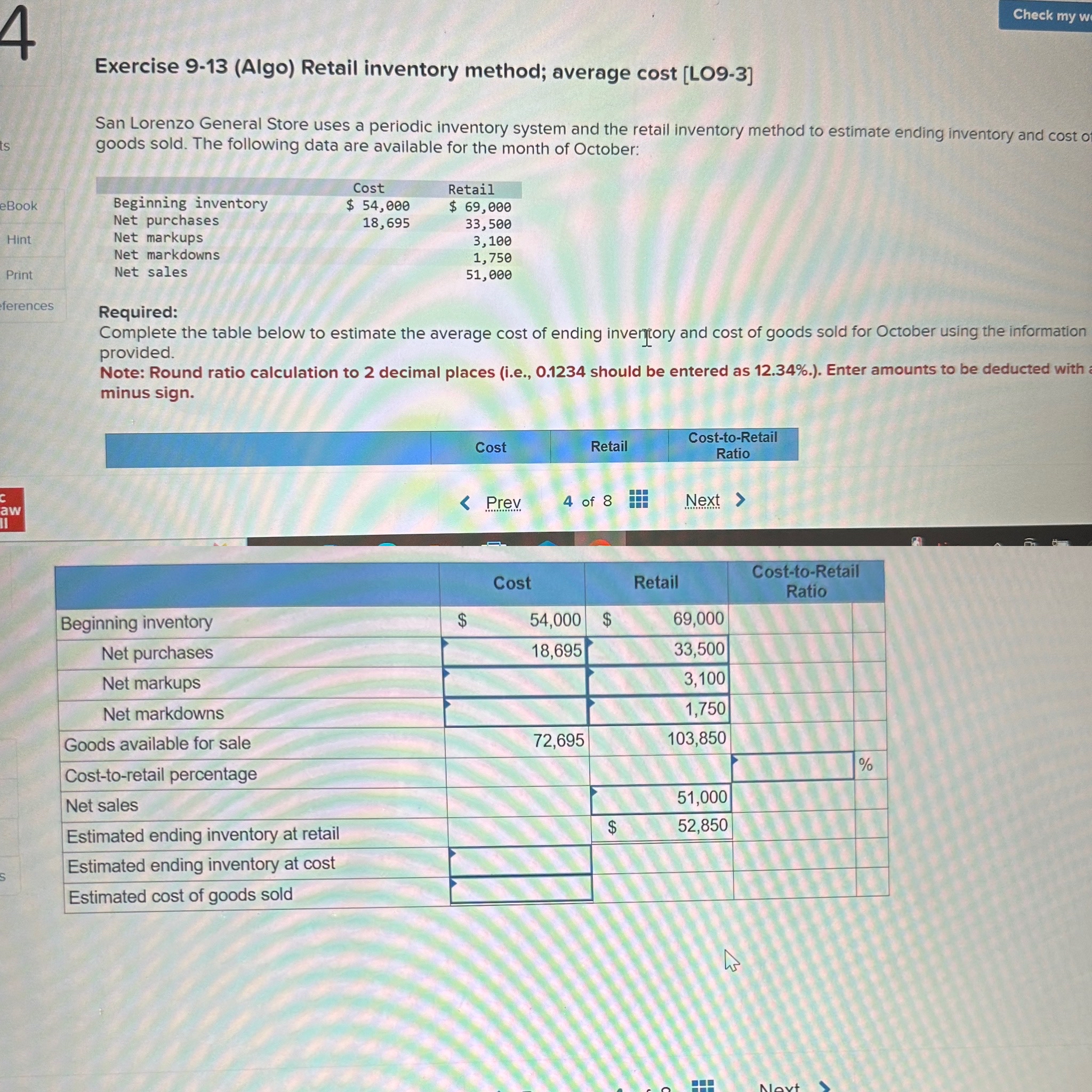 4 Exercise 9 - 1 3 ( Algo ) Retail inventory