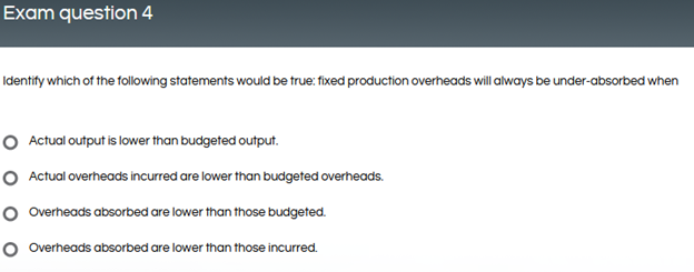 Exam question 1 E pic operates a marginal costing