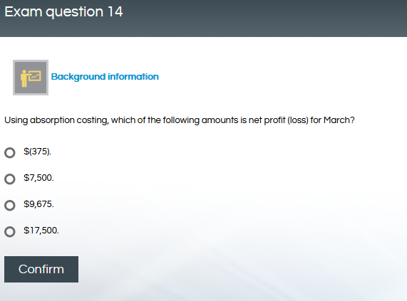 Exam question 1 E pic operates a marginal costing