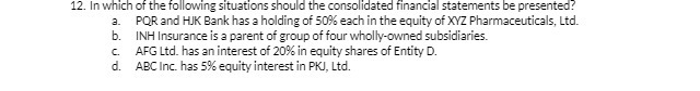 12. In which of the following situations should