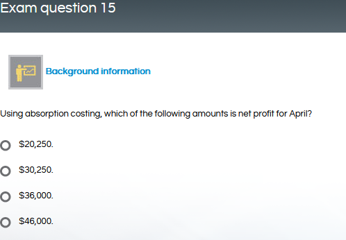 Exam question 1 E pic operates a marginal costing