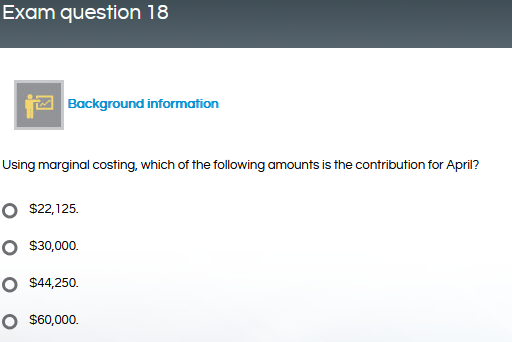 Exam question 1 E pic operates a marginal costing