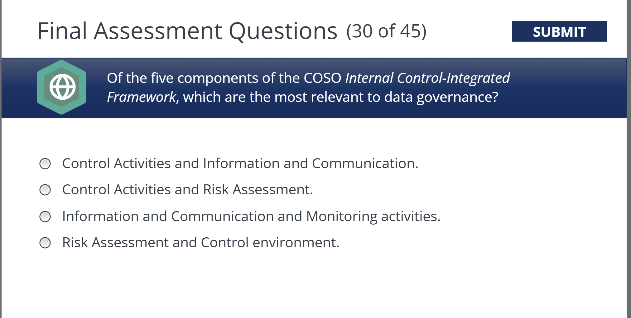 Final Assessment Questions ( 3 0 of 4 5 ) Of the