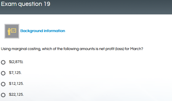 Exam question 1 E pic operates a marginal costing