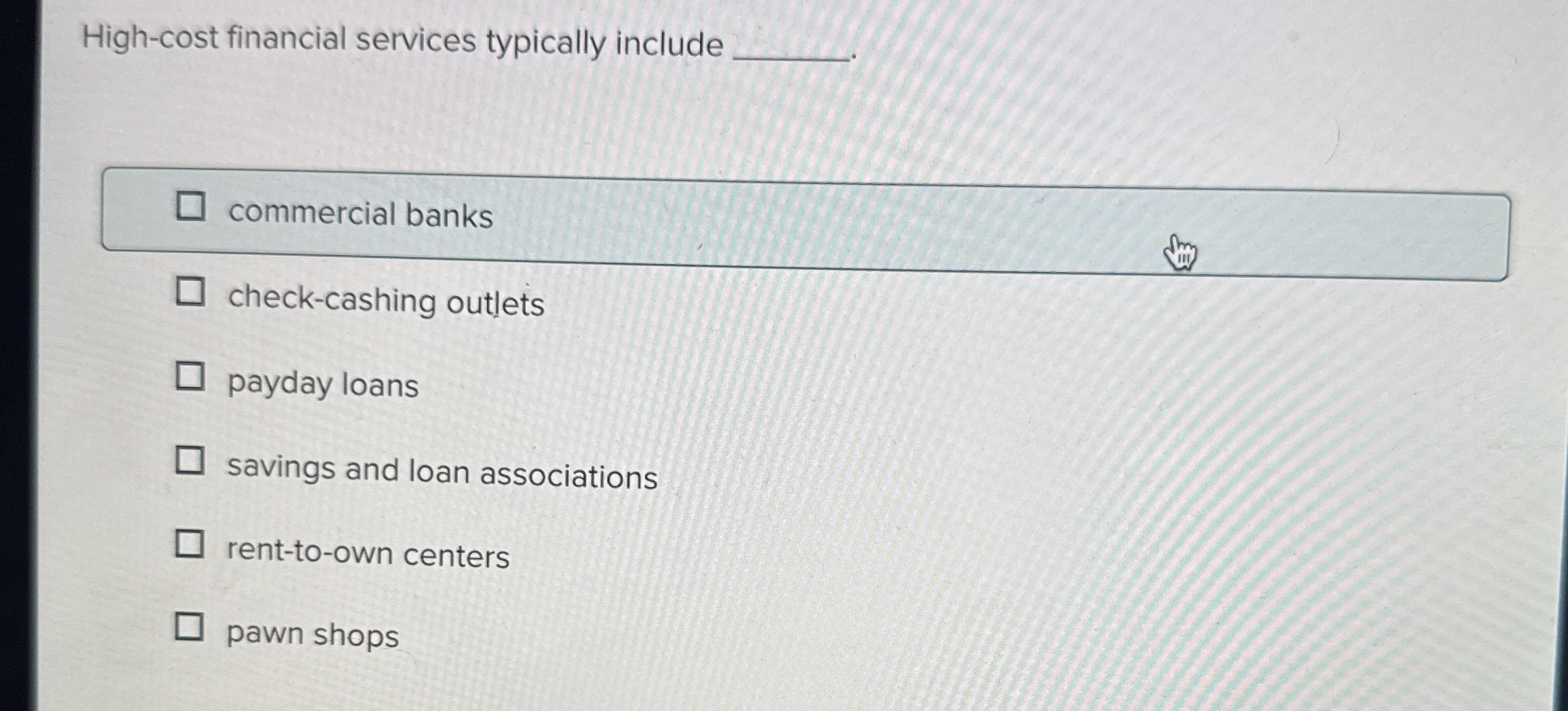 High - cost financial services typically include