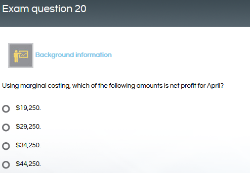 Exam question 1 E pic operates a marginal costing