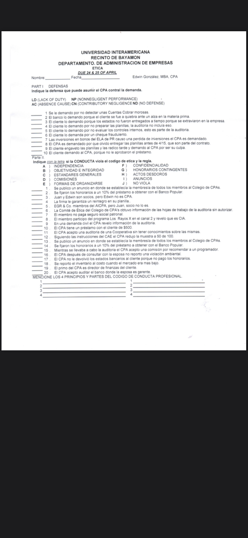 UNIVERSIDAD INTERAMERICANA RECINTO DE BAYAMON