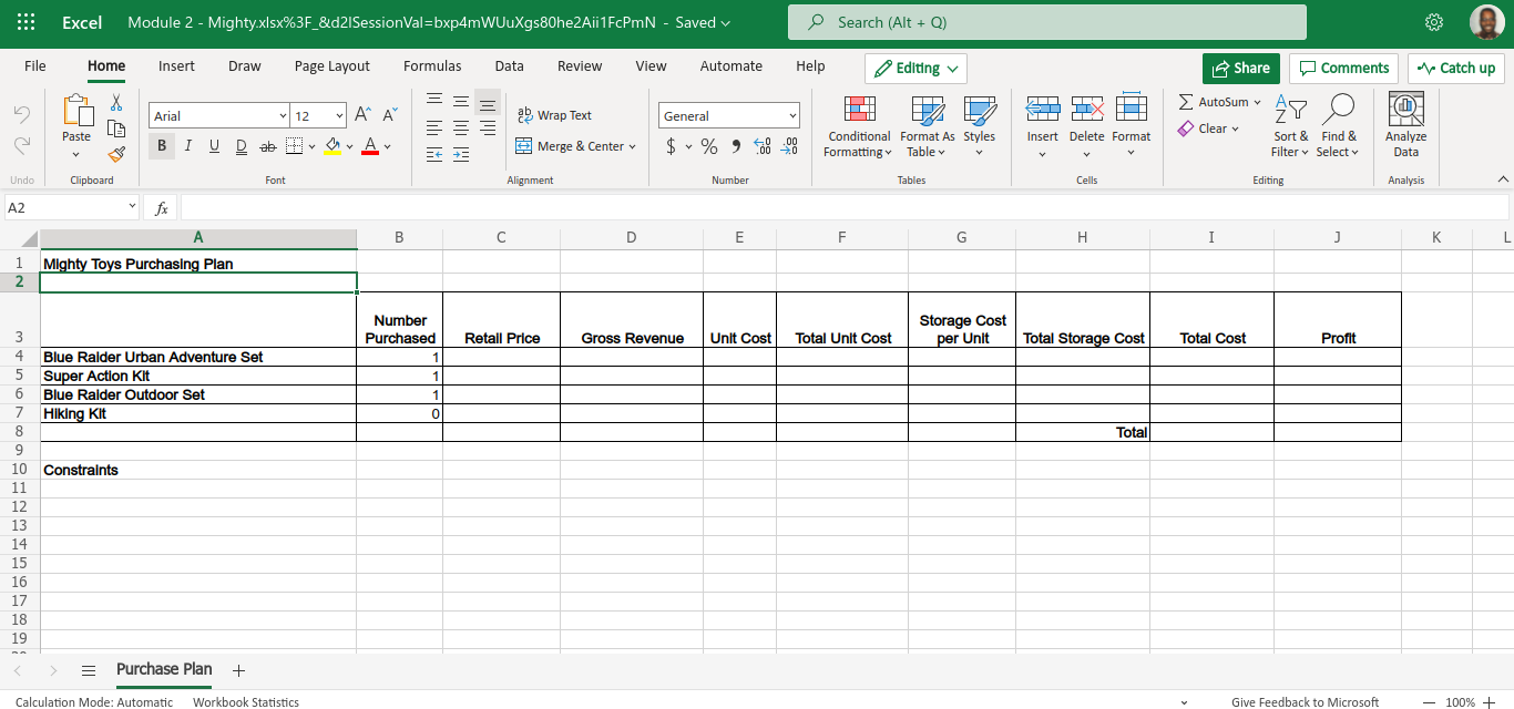 Please set up a separate excel document identical