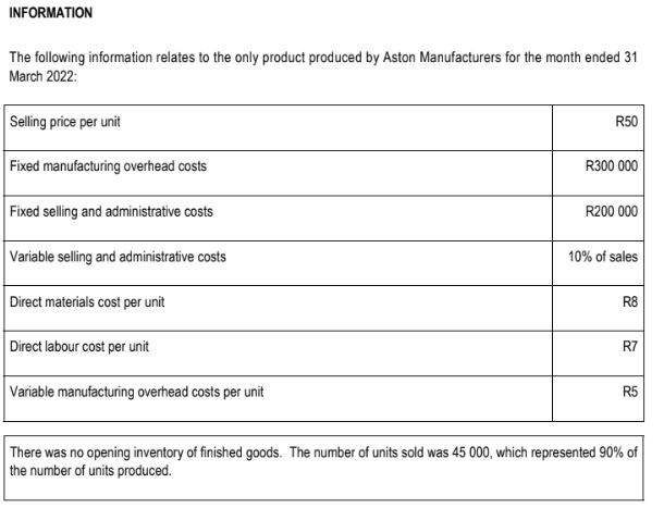 Use the information provided below to prepare the