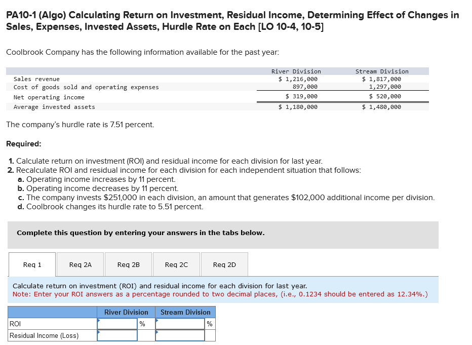 PA 1 0 - 1 ( Algo ) Calculating Return on