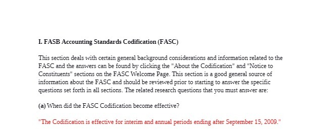 I. FASB Accounting Standards Codification (FASC)