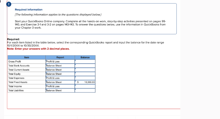 Required information (The following information