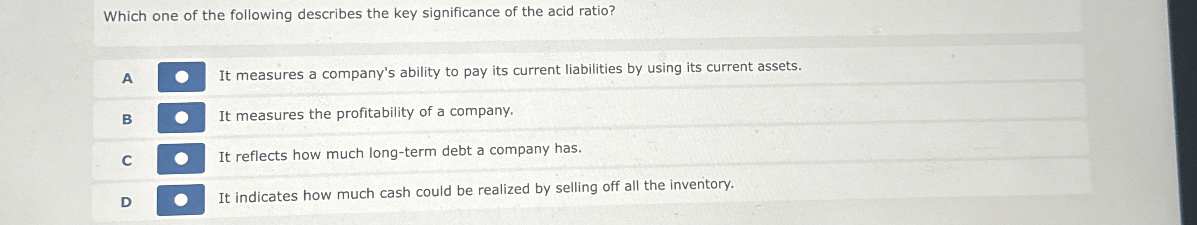 Which one of the following describes the key