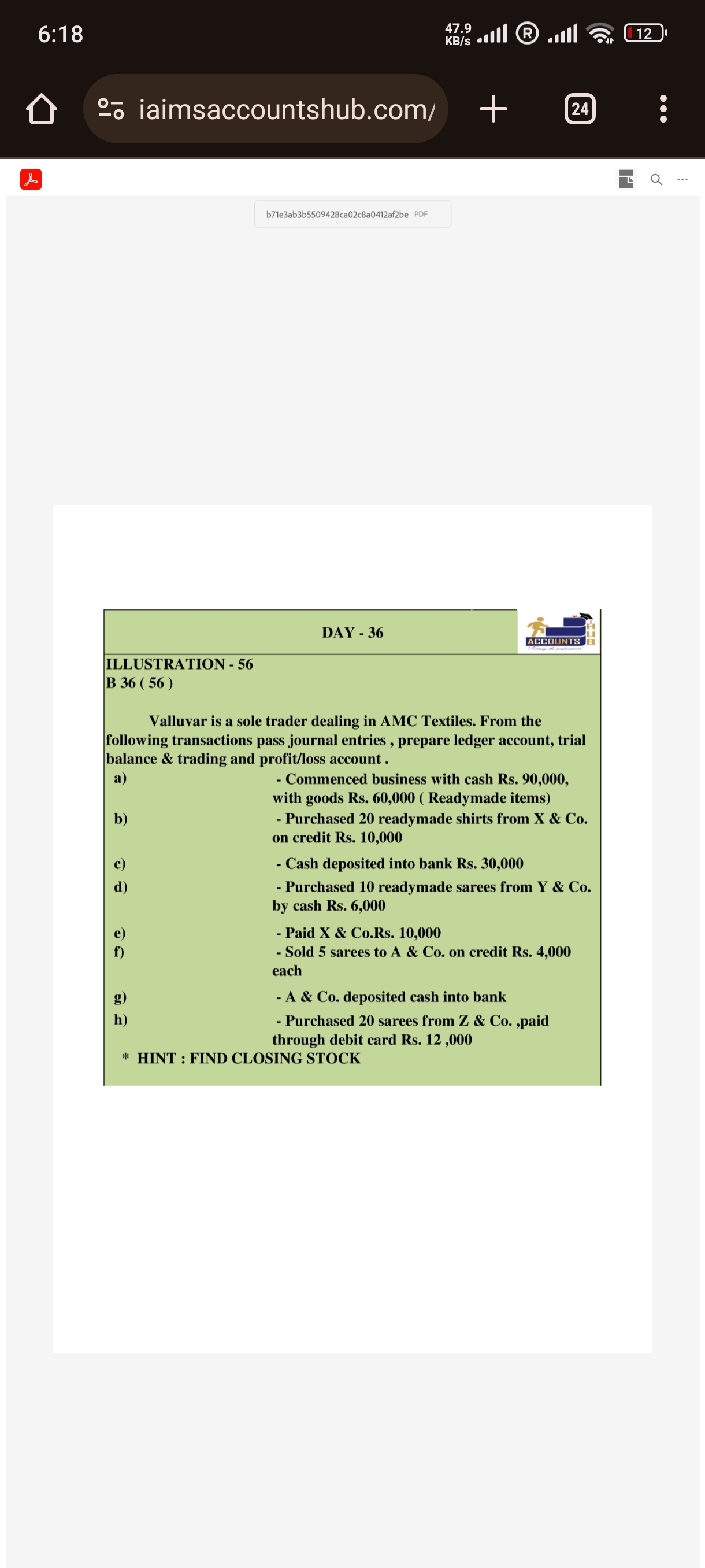 6:18 47.9 KB/s -III R . Ill 1 12 go