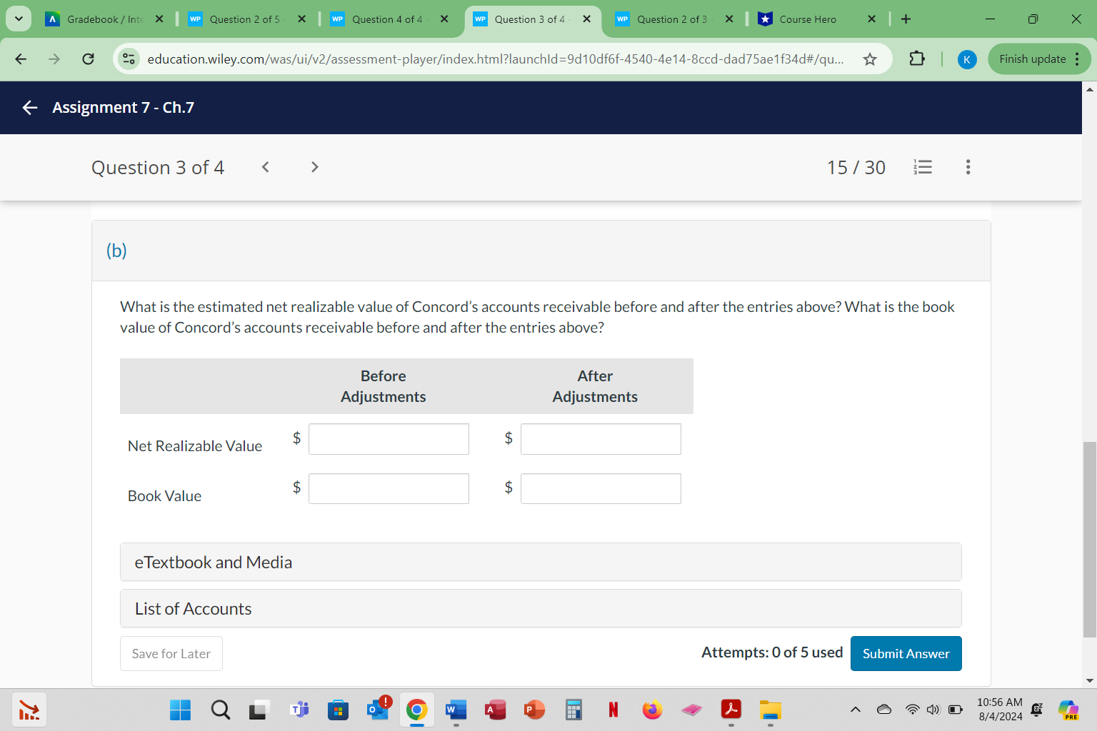 v Gradebook /Int: X u Question 20f5 - X u