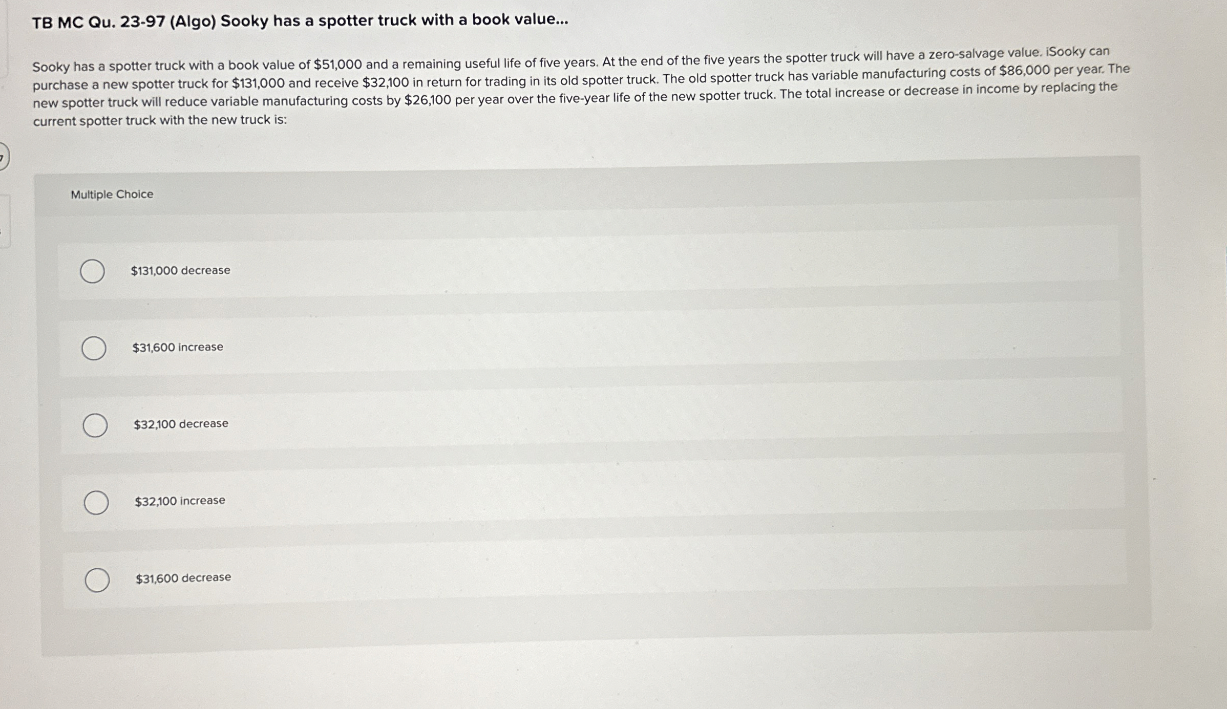 TB MC Qu . 2 3 - 9 7 ( Algo ) Sooky has a spotter