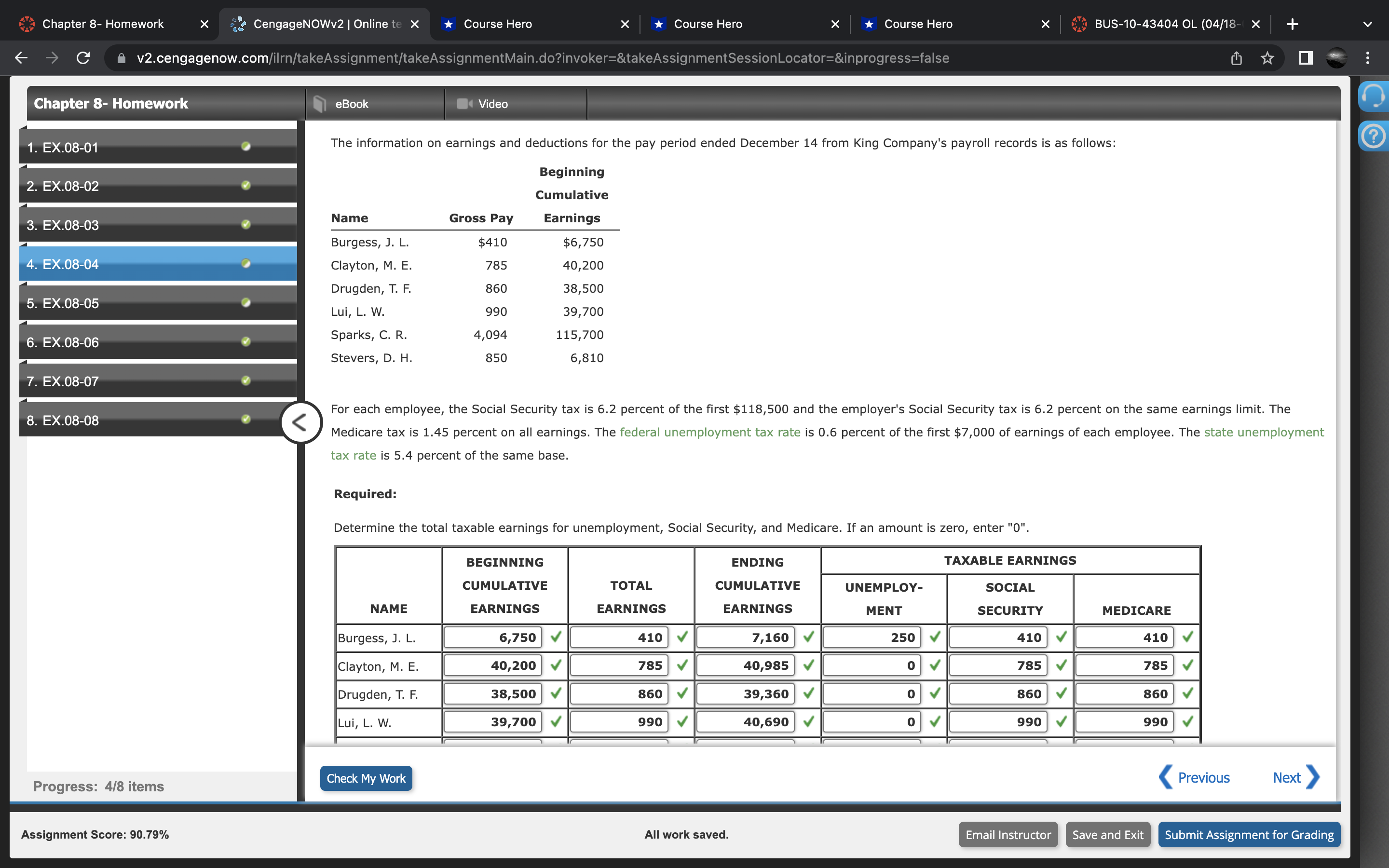 Chapter 8- Homework X CengageNOWv2 | Online te X