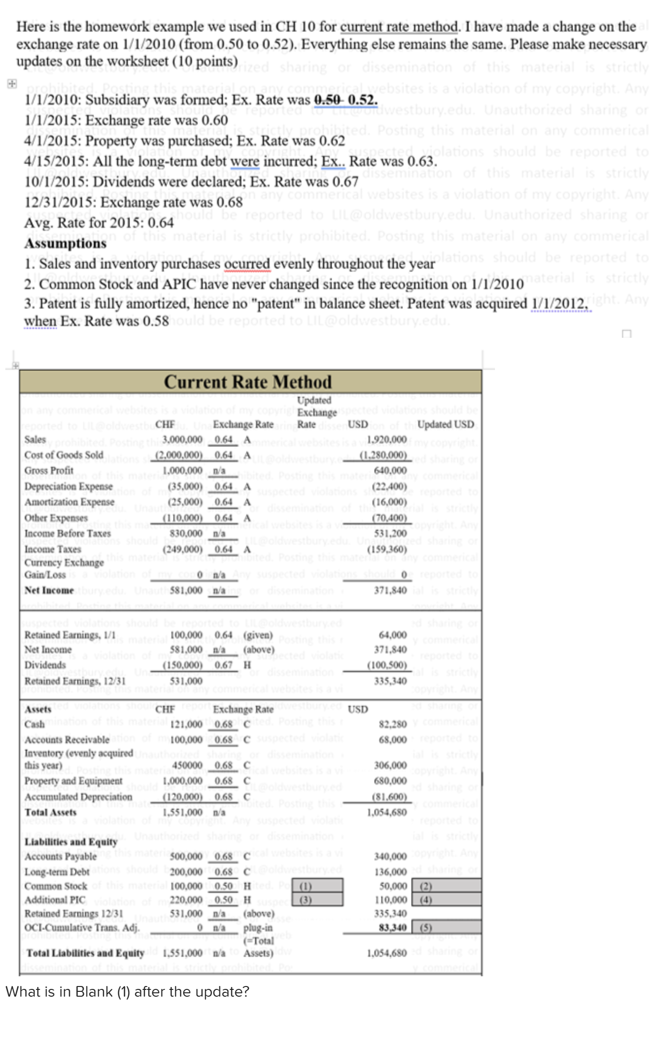 Here is the homework example we used in CH 10 for