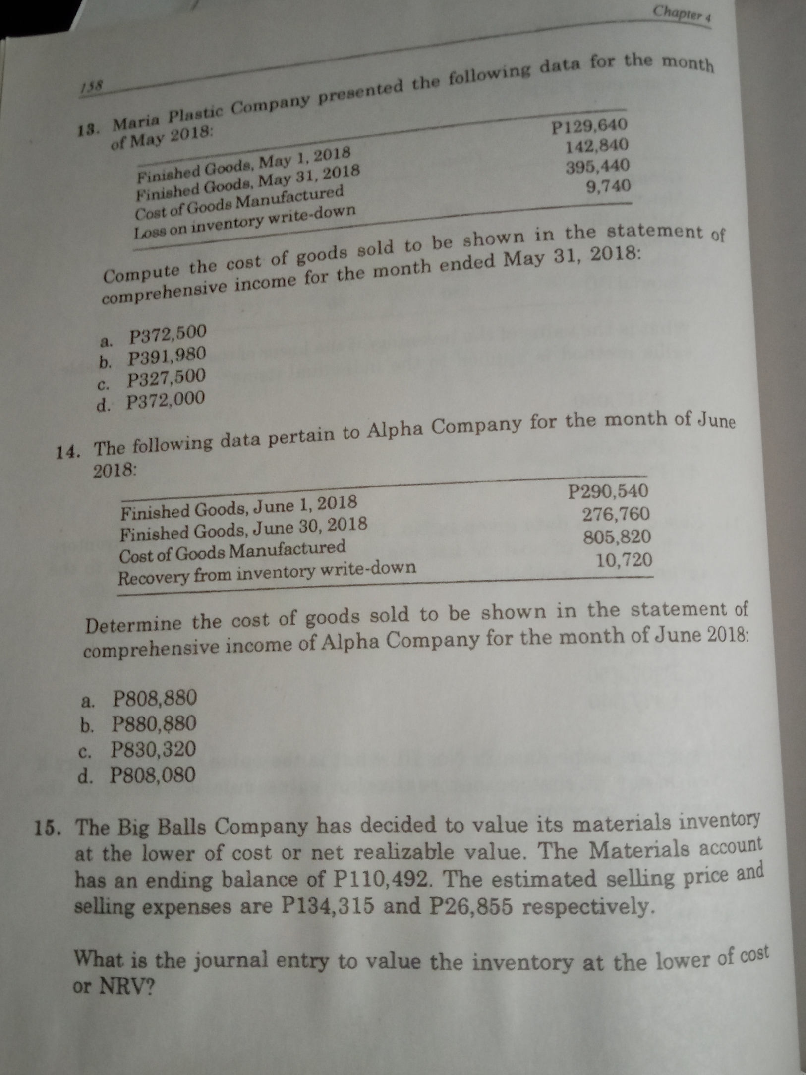 156 7. Assuming that Anthony does not maintain