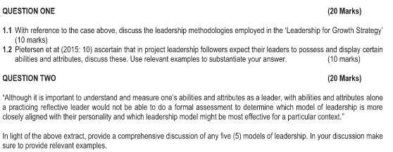 QUESTION ONE (20 Marks) 1.1 With reference to the