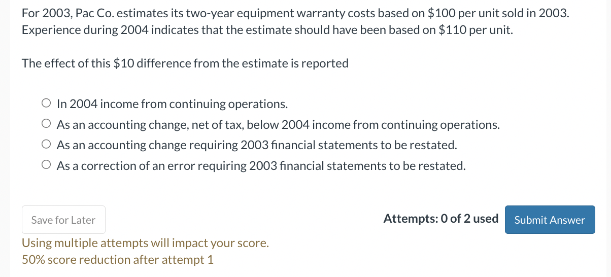 For 2 0 0 3 , Pac Co . estimates its two - year