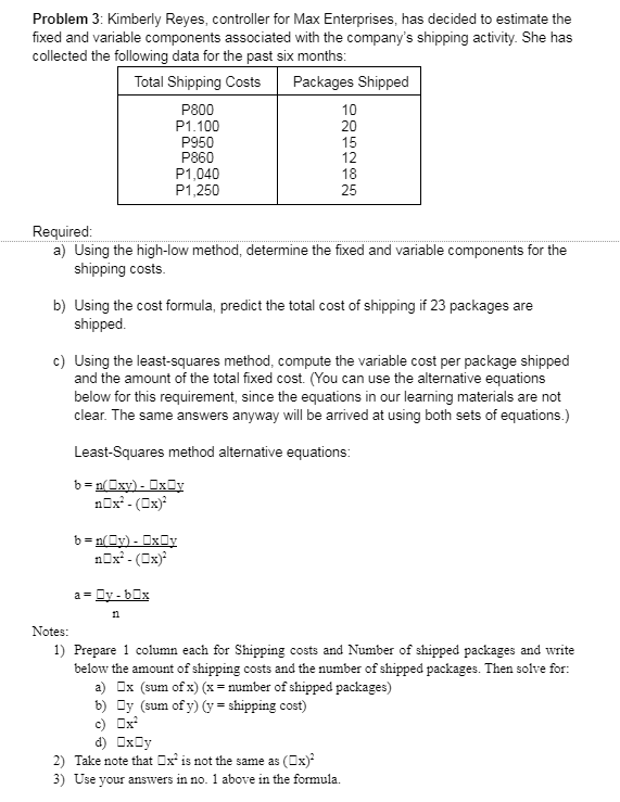 SHOW PROPER SOLUTIONS. Problem 2: Alejandro