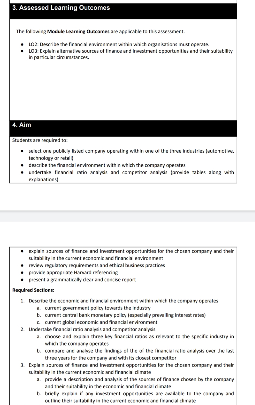 Solve Section 3 3. Assessed Learning Outcomes The