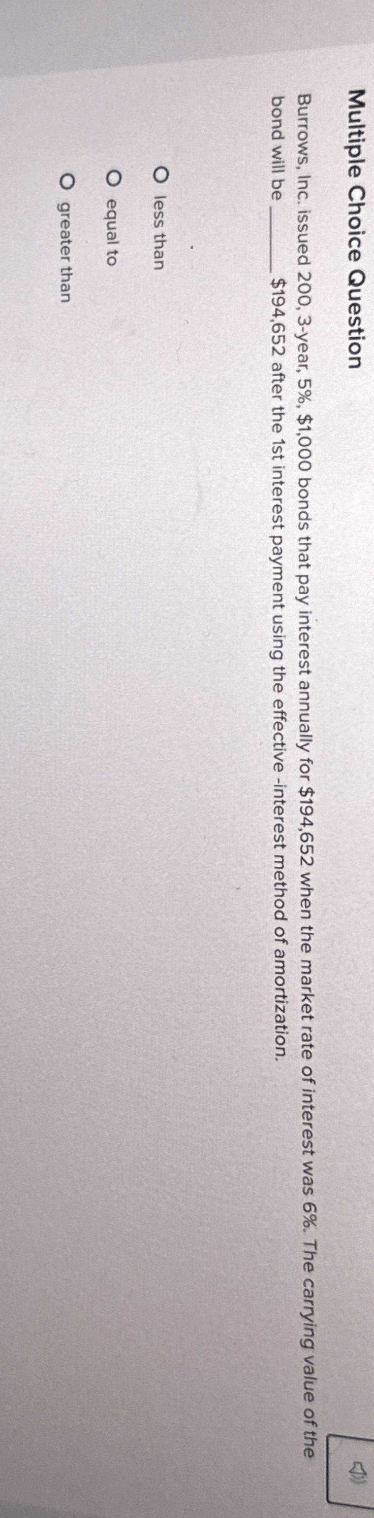 Multiple Choice Question Burrows, Inc. issued 2 0