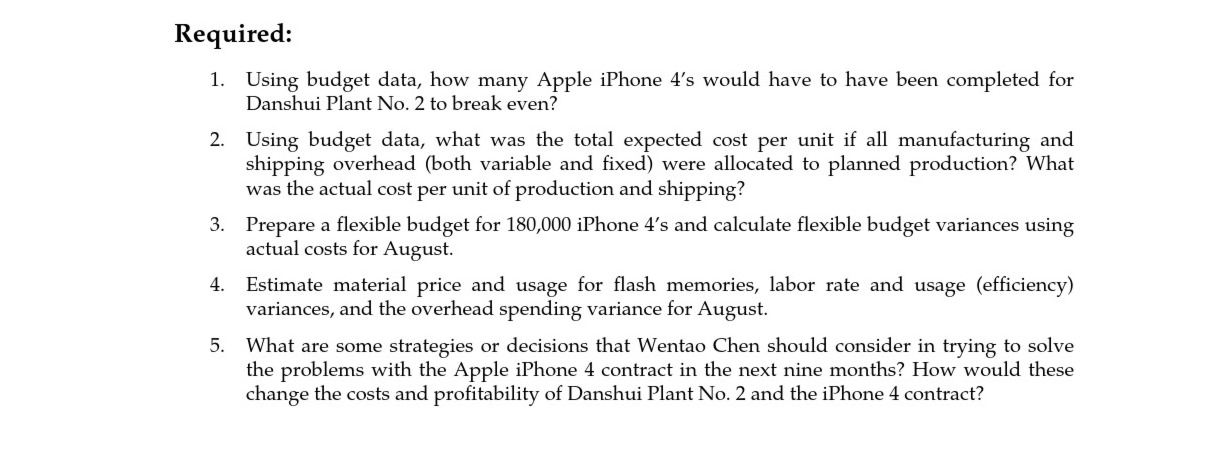 I need help solving the required questions 1 & 2