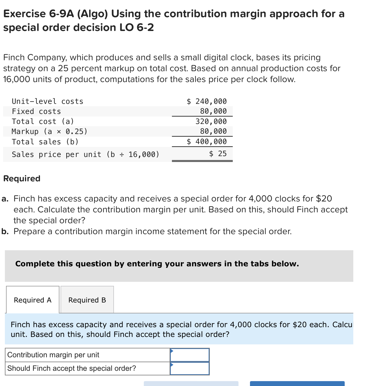Exercise 6 - 9 A ( Algo ) Using the contribution