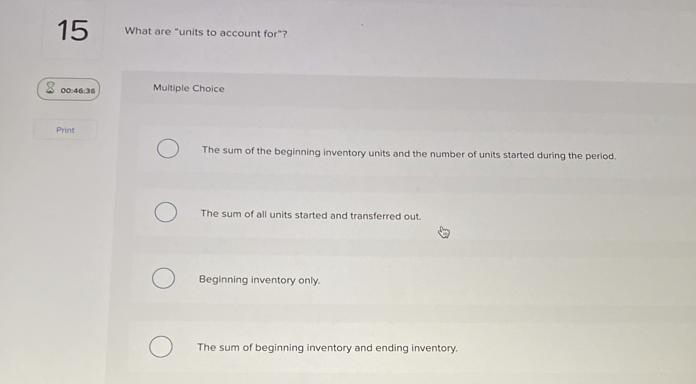 1 5 What are "units to account for"? 0 0 : 4 6 :